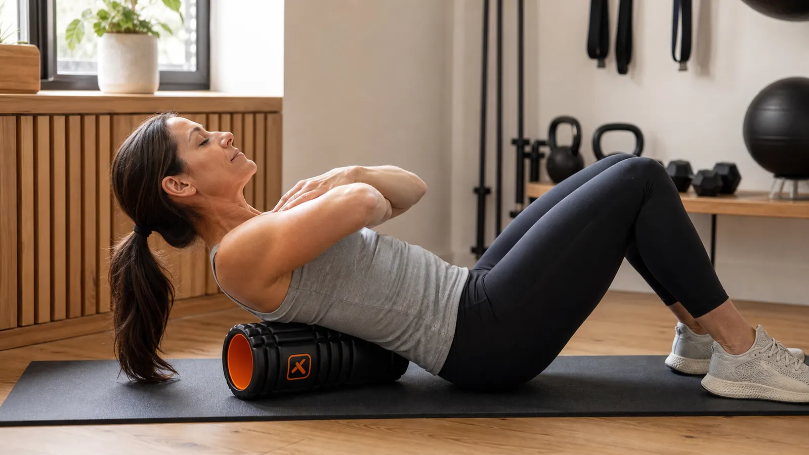 Chart showing perceived muscle tightness score over six months of daily foam rolling
